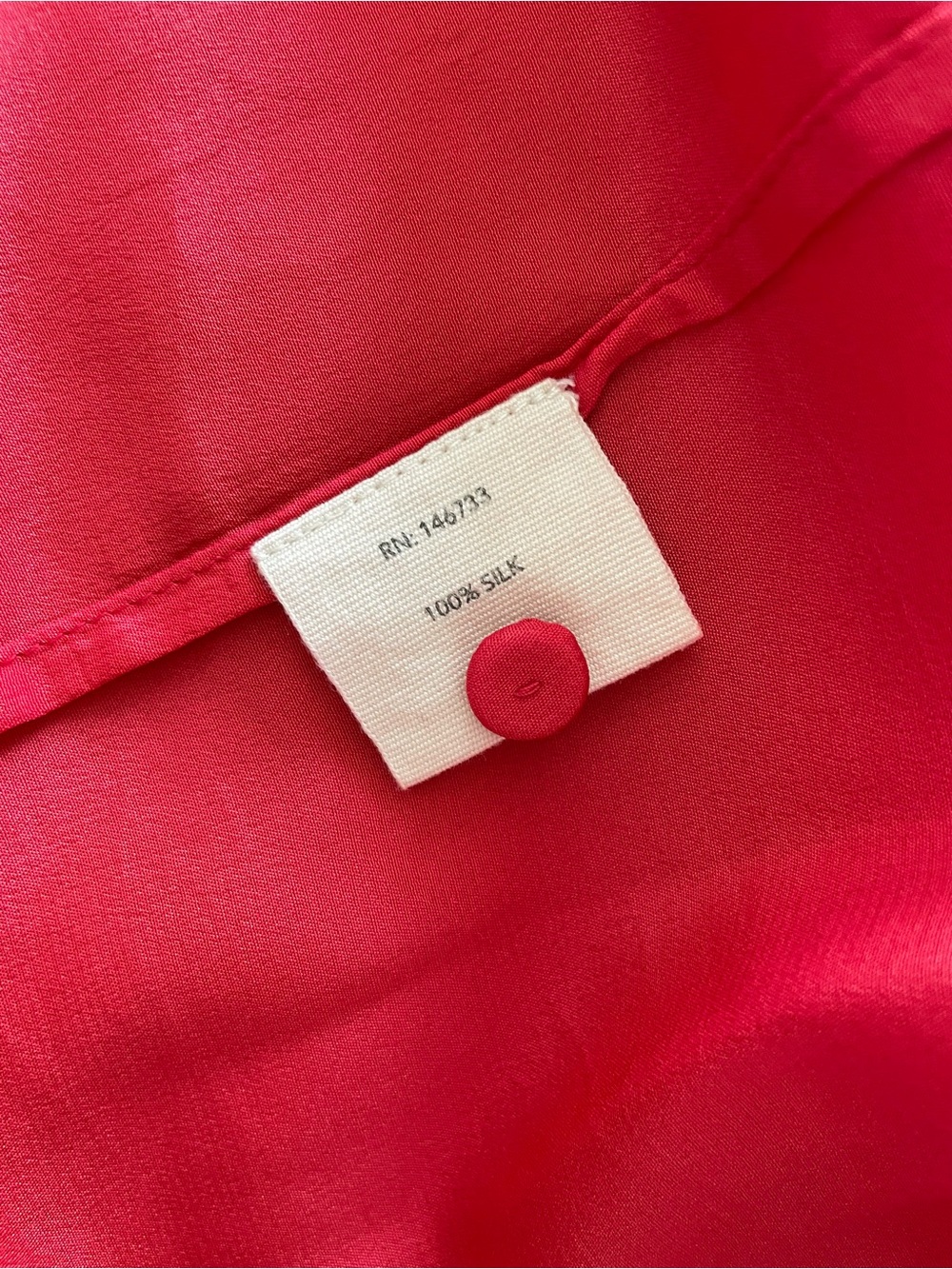 MIRTH LARGE Malmo 100% silk red long sleeve midi dress - Picture 7 of 9